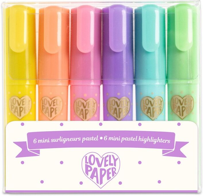 6 Mini Surligneurs Pastel Lovely Paper - Djeco
