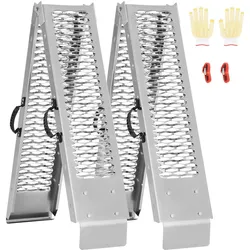 VEVOR Aluminium-Rampen 2-teilige Hochleistungsrampen Verladerrampe (453 kg belastbar) mit breiterer Rampenoberfläche, universelle stabile Laderampe mit Griffen, für ATV UTV Motorrad Elektrofahrrad