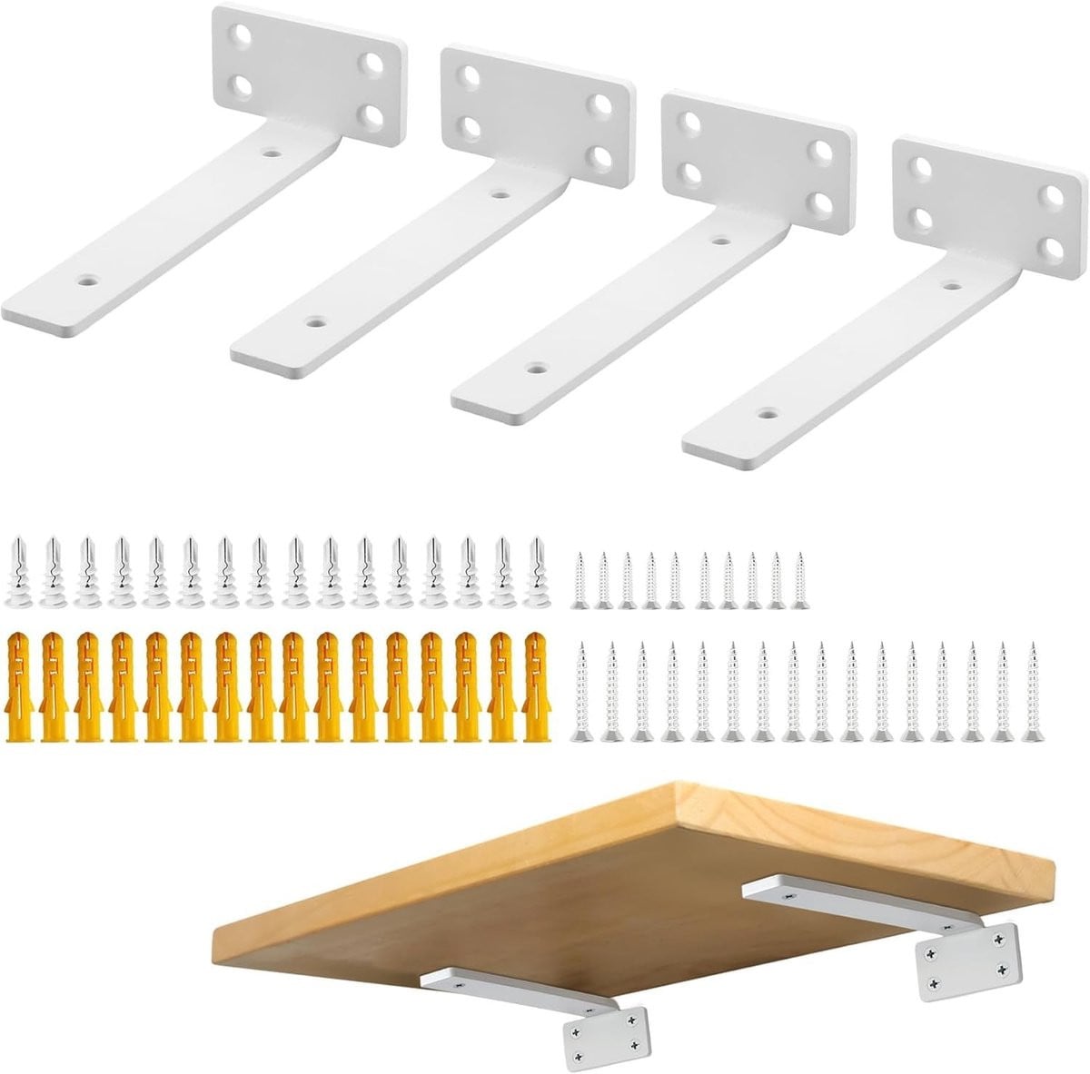 Omgoods Plankhouders voor Zware Belasting, 4 stuks, Metaal