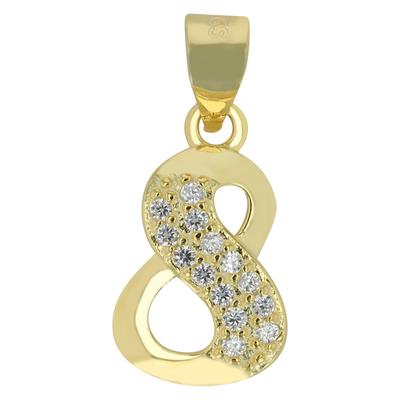 Kettenanhänger ADELIA´S "Anhänger – Unendlichkeitszeichen Anhänger aus 925 Silber", gold, Schmuckanhänger, Damen, Silber 925 (Sterlingsilber), Kettenanhänger, Ideal als Geschenk – dezent und elegant