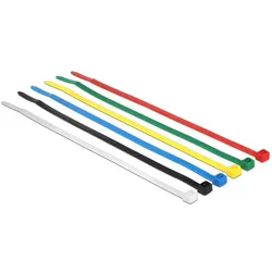 DeLOCK 18626 Kabelbinder Nylon Schwarz, Blau, Grün, Rot, Transparent, Gelb 200 Stück(e)