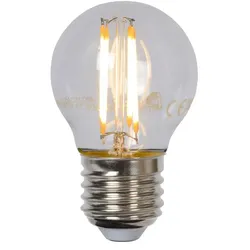 Lucide G45 LED Glühfadenlampe E27 Ø4,5 cm 4W 2700K dimmbar Transparent