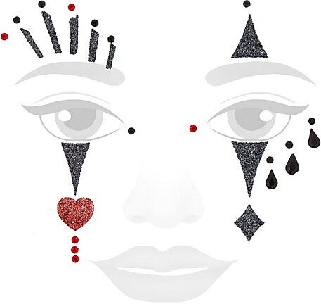 Face-Art-Tattoo "Glitzer-Pierrot"