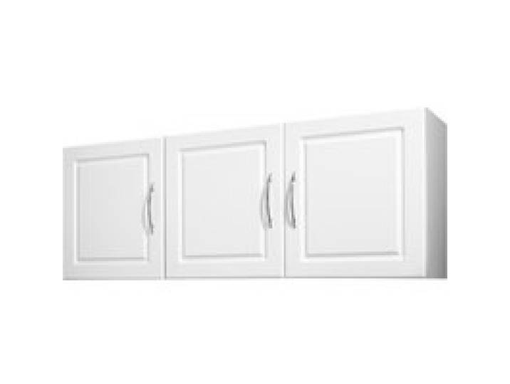 VEVOR Wandschrank für Waschküche, 2-stöckiger Wandhängeschrank mit verstellbarer Ablage, Küchenschrank mit 3 Türen, für Küche Bad Wäscherei, 31,6x137,2x51,6 cm (T x B x H), Oberschrank Weiß