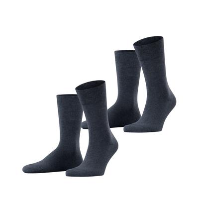 Socken ESPRIT "Basic Easy", Herren, Gr. 39-42, blau (navy meliert), Baumwollmischung, unifarben, Socken Socken, druckfreier, breiter Komfortbund, atmungsaktiv, uni Socken