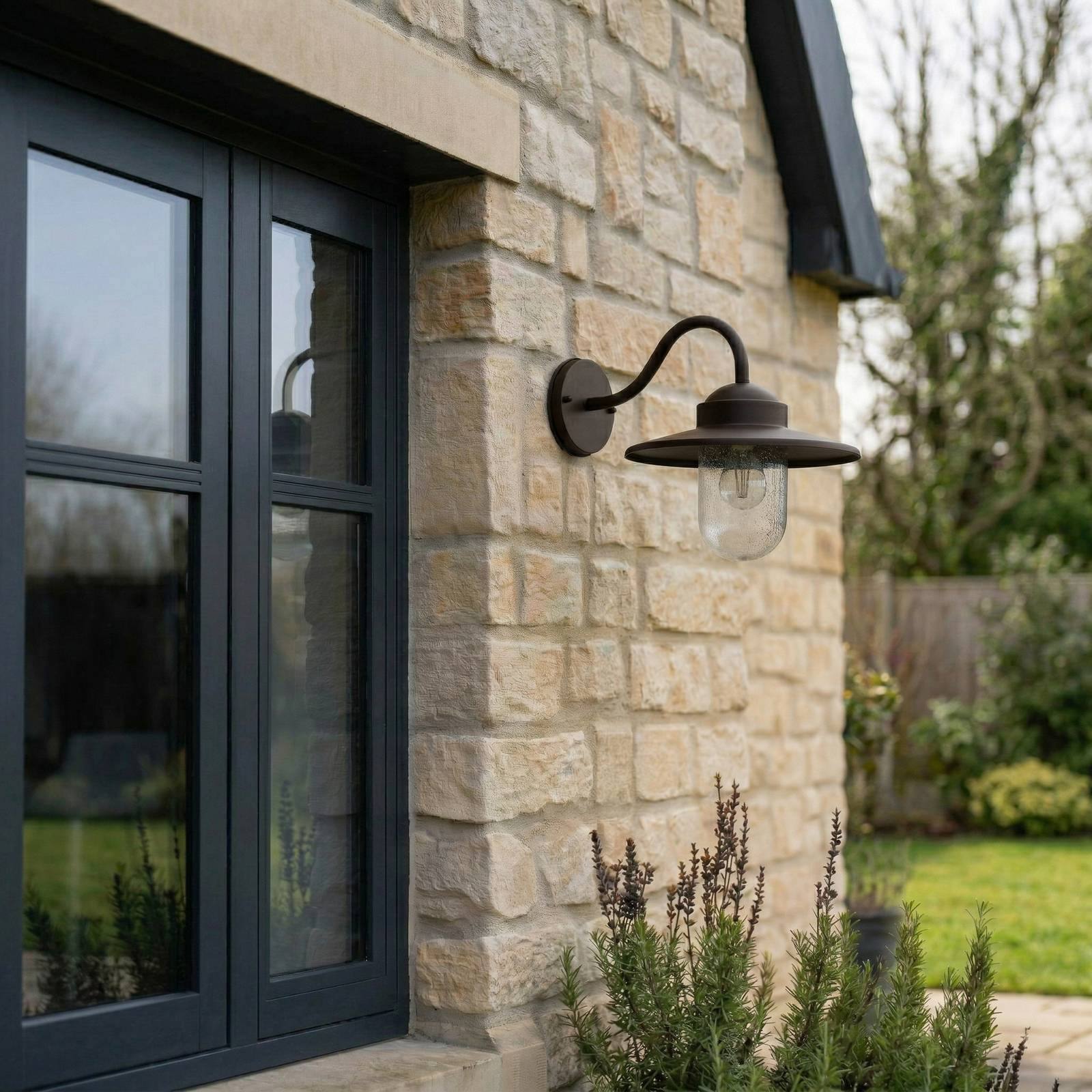 Outdoor Wall Light Bilma Lindby, dimmable, Brown / rust, Aluminium, Modern, Outdoor Wall Light