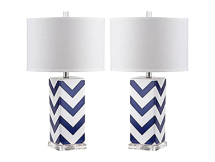 Safavieh EUL4136A-SET2 Sebastian Lot de 2 Lampes de table 13 W E27 Marine Bleu 38 x 38 x 68\,58 cm