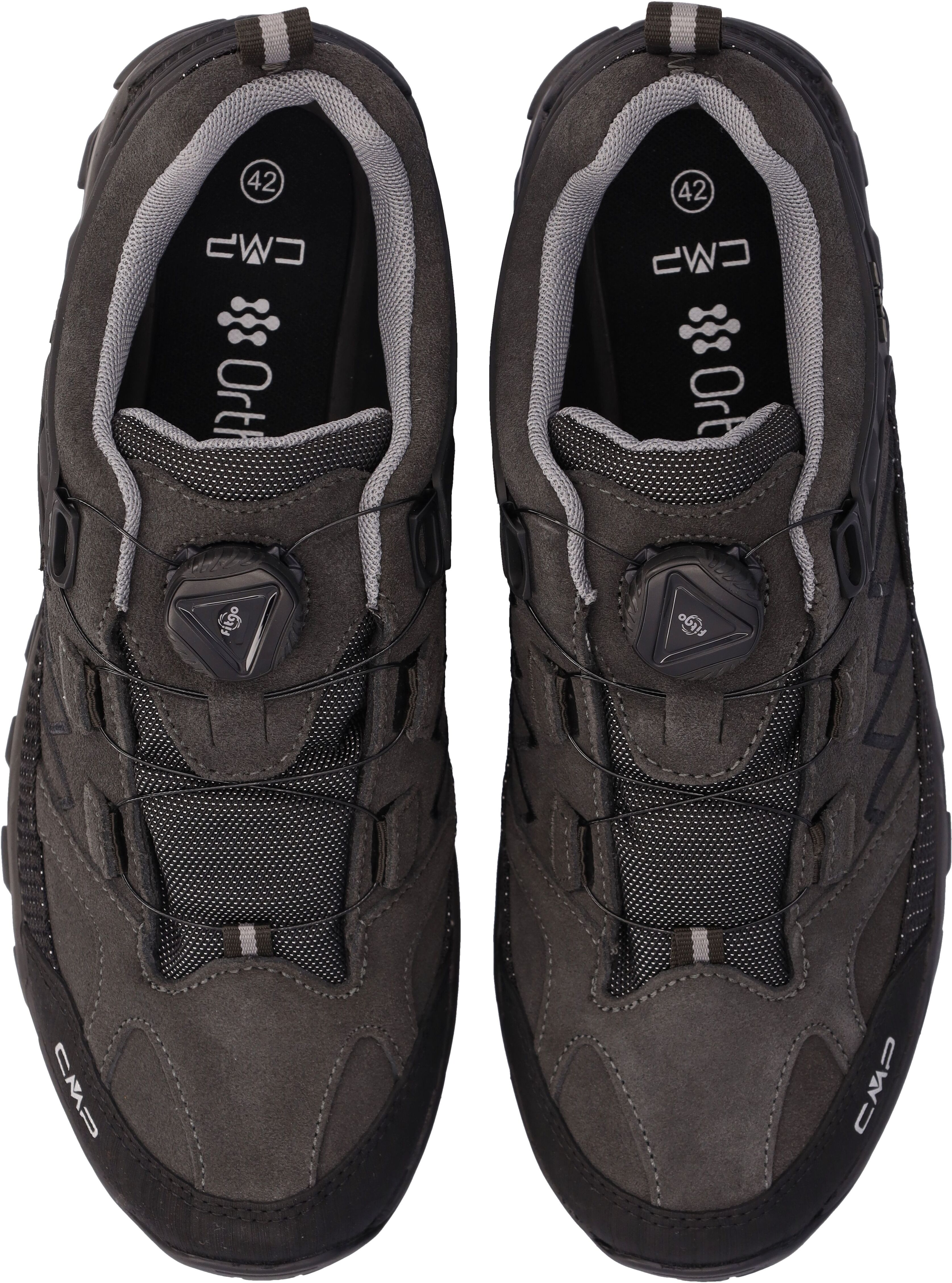 Wanderschuh CMP "RIGEL LOW FITGO WP TREKKING SHOES", Herren, Gr. 40, Synthetik, piombo, Leder, Schuhe Wanderschuh, wasserdicht piombo 40, Synthetik