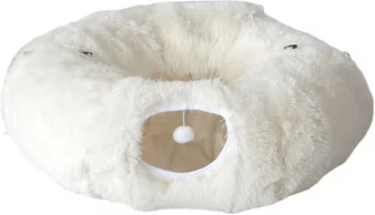 Inspire Curations Plush Donut Cat Tunnel Bed Cozy Peekaboo Play Tunnel & Sleeping Nest d