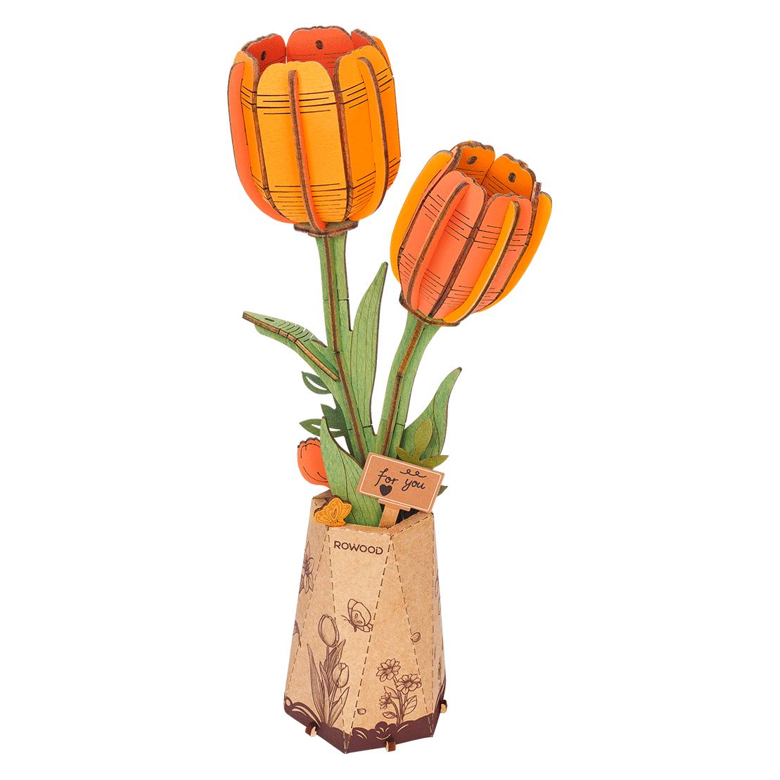 Robotime Holzbausatz Tulpe orange (TW081)