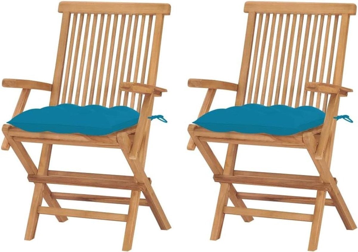 Set houten bistro tuinstoelen van fijn geslepen teakhout