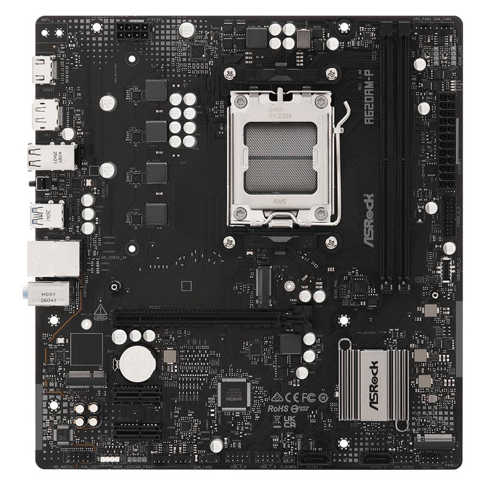 AsRock A620AM-P AM5 mATX HDMI DDR5 (AM5, AMD A620, mATX) (90-MXBVJ0-A0UAYZ)