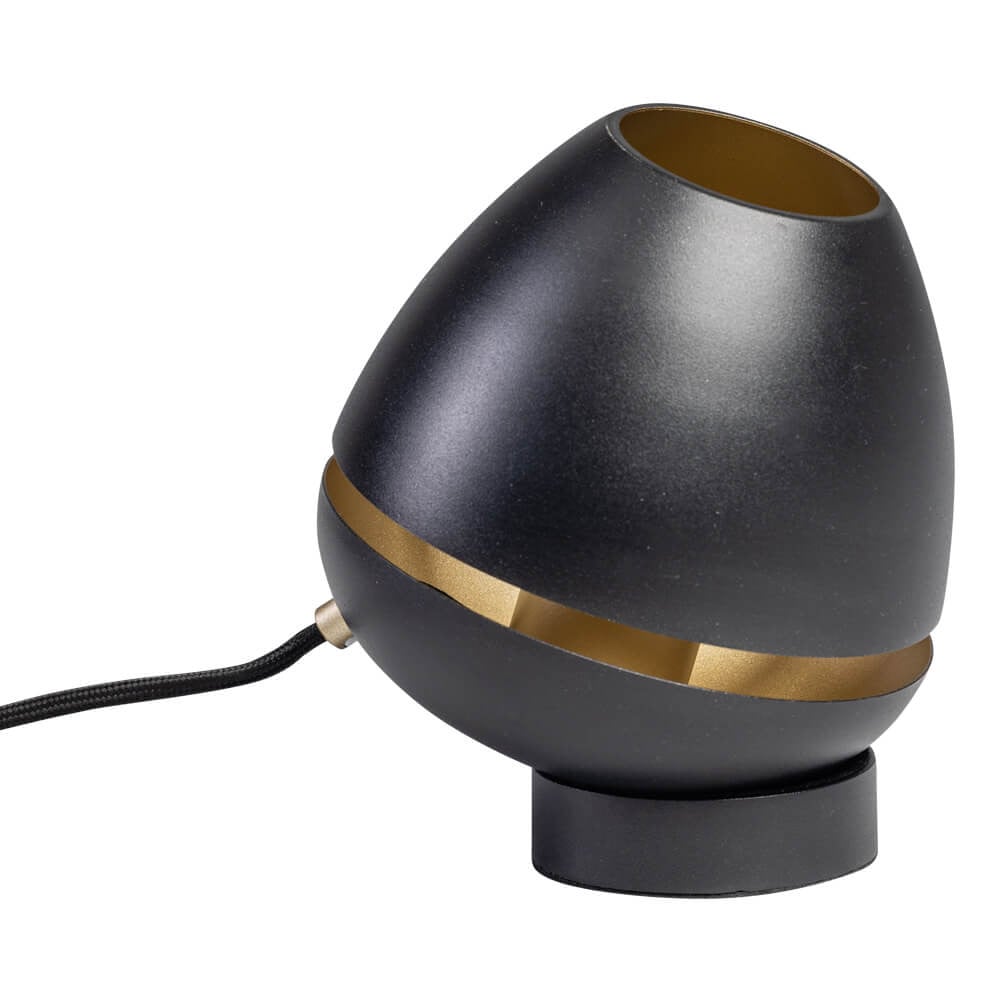 ETH Design tafellamp Claire zwart en wit met warm wit licht