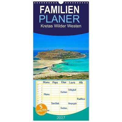 Familienplaner 2027 - Kretas Wilder Westen mit 5 Spalten (Wandkalender, 21 x 45 cm) CALVENDO