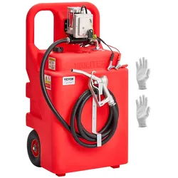 VEVOR Kraftstofftrolley, 121 L, Kraftstoffkanister mit 12 V DC Kraftstofftransferpumpe, 3,9 m Förderschlauch & Zapfpistole aus Aluminiumlegierung, für Motorboote, Geländefahrzeuge, Diesel und Benzin