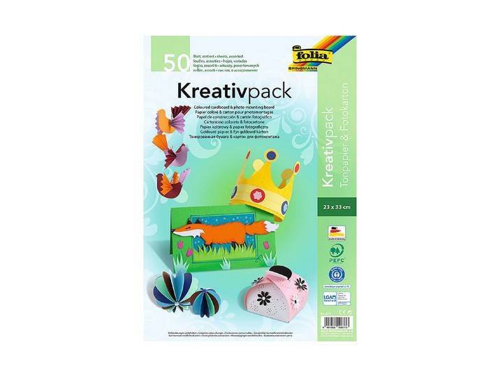 Folia Kreativpack Farbig 23 × 33 cm 50 Stück
