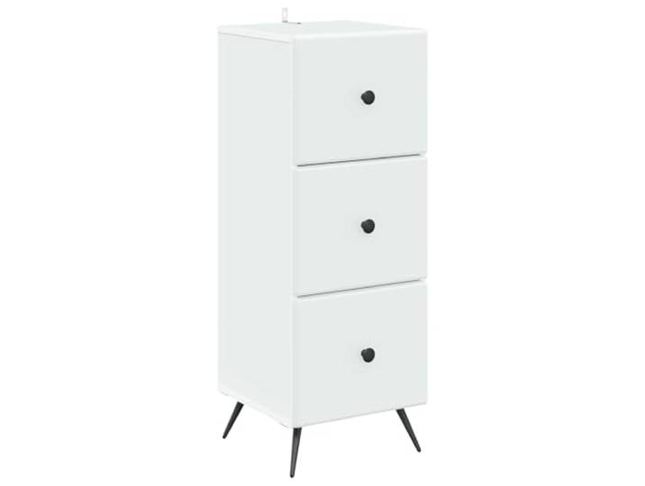 WXGTBKPR Schubladenschrank Weiß 33 x 34,5 x 90 cm Kommode mit 3 Schubladen für Büro und Wohnung aus Holzwerkstoff