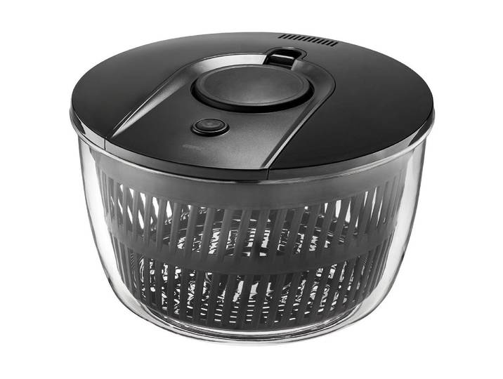 Salatschleuder GEFU Push It Ø 25 cm , schwarz, Ø:25cm, Kunststoff, Salatschleudern, Salatschleuder