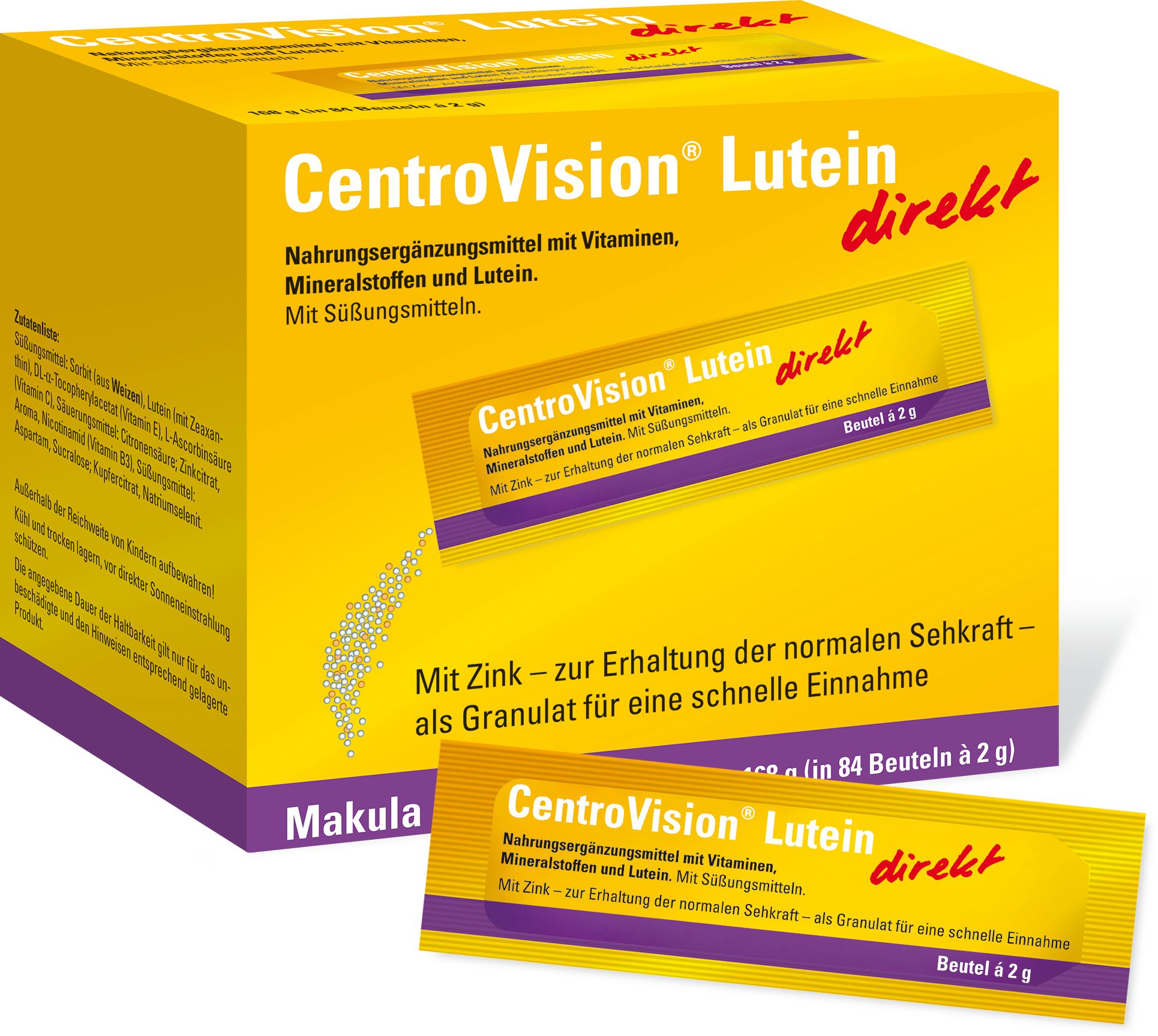 Centrovision Lutein direkt Granulat 84 St