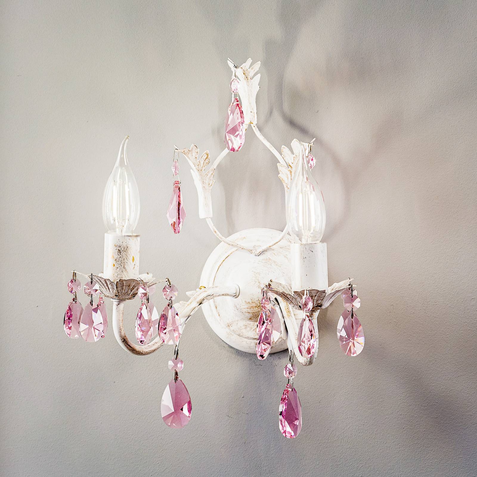 Kristall Wandlampe Kate ONLI, dimmbar, weiß / opal, für Wohn- / Esszimmer, Metall, Wandleuchte, Wandlampe Innen