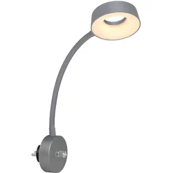 Wandstrahler Wandlampe Flexospot silber schwenkbare Wandleuchte dimmbar Schlafzimmer, Metall, 1x LED 4W warmweiß, LxBxH 26x26x45,5 cm