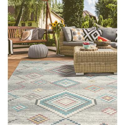 Teppich MERINOS "Salsa Outdoor 54509", grau, B:120cm H:4mm L:170cm, Polypropylen (PP), Teppiche, Teppich, In- und Outdoor geeignet, Außenbereich, Balkon, robust, Vintage