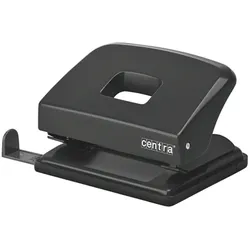 Centra Locher HP20 Kunststoff für 20 Blatt mit Anschlagschiene schwarz Packung mit 20 Stück