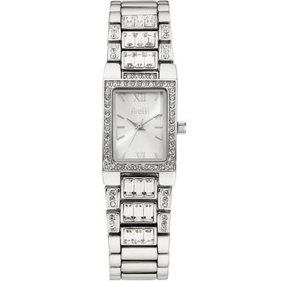 Quarzuhr FIRETTI "Baguette Sparkle", silber (silberfarben), Armbanduhren, Damen, Quarzuhr, Armbanduhr, Damenuhr, analog, Swarovski-Kristalle