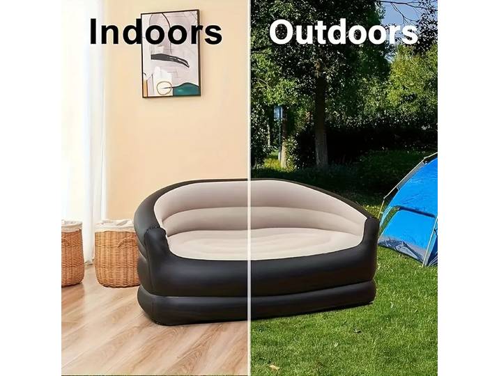 Lit gonflable portable d'extérieur, canapé double, inclinable gonflable de camping pliant, canapé gonflable d'extérieur floqué, 1 pièce
