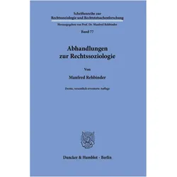 Rehbinder:Abhandlungen zur Rechtssoziol, Fachbücher von Manfred Rehbinder