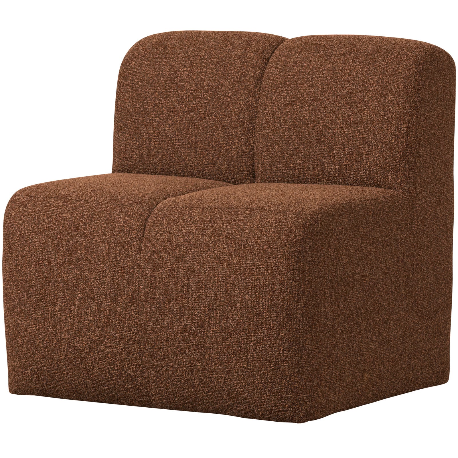 WOOOD Bank Mojo Bouclé - Roestbruin Melange - Breedte: 84 cm