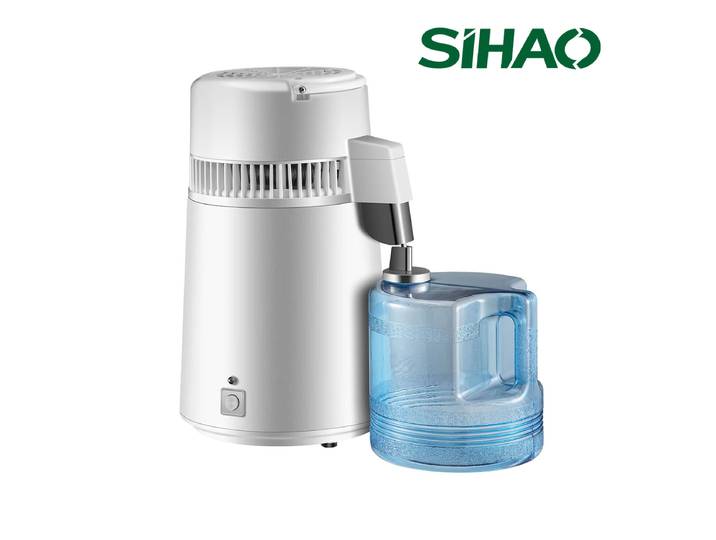 Distillateur d'eau SIAHO 4L/1L-h, 220V 304SS pour usage dentaire/médical/domestique, eau pure et huiles essentielles (arrêt automatique)