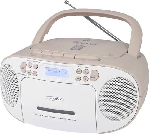 Reflexion CD-Radio DAB+, DAB, UKW AUX, CD, Kassette, USB Weiß, Pink