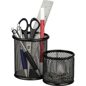 Wedo Stiftehalter 65401, Office Set, Metalldraht, 2 Stück, schwarz