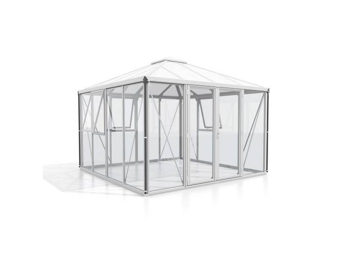 Gewächshaus 317x264,5x321,5 cm Hohlkammerplatten/Glas/Metall