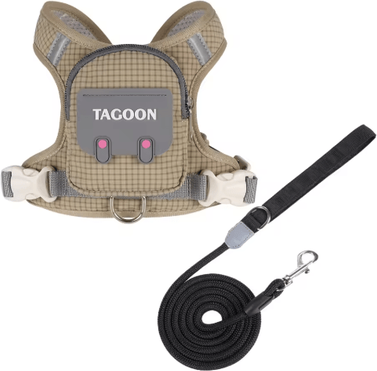Inspire Picks Adjustable Reflective Dog & Cat Harness With Leash And Backpack Set 6 s