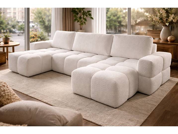 Compleo Ecksofa Wolke U Form, Eckcouch bubble, Praktische Bequeme Ecksofa WOLKS, Ecksofa Wolke mit Bettkasten
