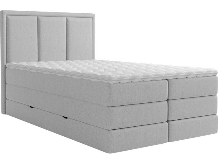 XORA Boxspringbett SWING, Hellgrau, Stoff