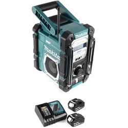 Makita DMR 112 RF Akku Baustellen Radio 7,2 - 18V Bluetooth DAB+ + 2x 3,0Ah Akku + Ladegerät (DAB+, FM, Bluetooth, Radio Frequency (RF)), Radio, Schwarz