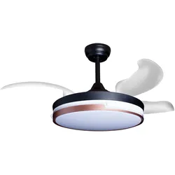 Deckenventilator mit Beleuchtung – schwarze Basis, modernes Design & LED-Licht, Ventilatorenmodel: Sola