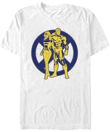 Men's Big & Tall Jean Grey And Cyclops Team Tops & Tees by Mad Engine in White (Size 4XL)