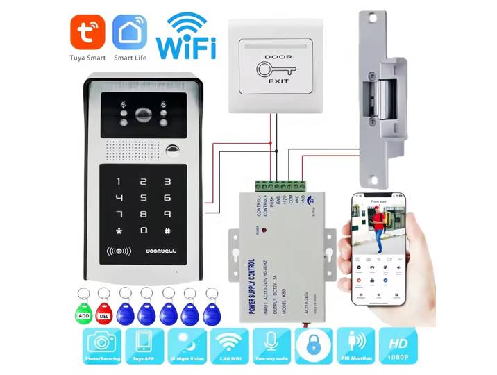 Tuya – sonnette vidéo intelligente Wifi, système d'interphone vidéo sans fil 1080P, caméra WIFI extérieure, carte RFID pour maison et appartement