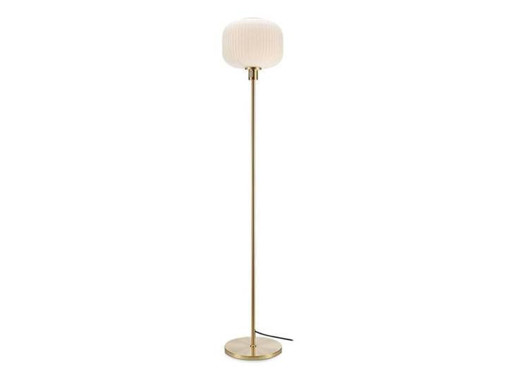 Lampadaire métal verre h140cm laiton