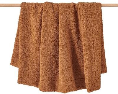 HiEnd Accents Teddy Textured Boucle Plush Throw Blanket