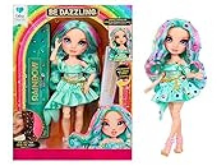 RAINBOW HIGH Be Dazzling - Celine Turquoise - Poupée Mannequin Bleu Sarcelle de 28 cm avec Outil d'Éblouissement, Pierres Précieuses Scintillantes et Accessoires de Stylisme