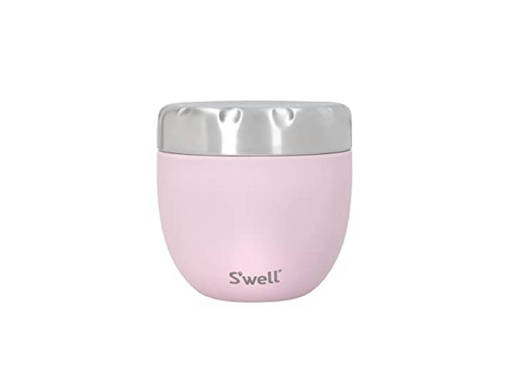 S'well Eats™ 2-en-1 bol avec couvercle\, 636ml\, Topaze Rose\, triple isolation et bouchon vissé anti-fuite. Jusqu'à 11h froid/7h chaud.