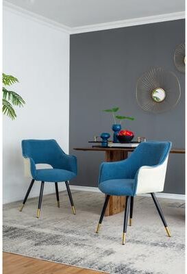 Ostweer Blue Kitchen Chair Dining Chair Side Chair, Modern Accent Chair Upholstered Chair Corner Chair Reading Chair