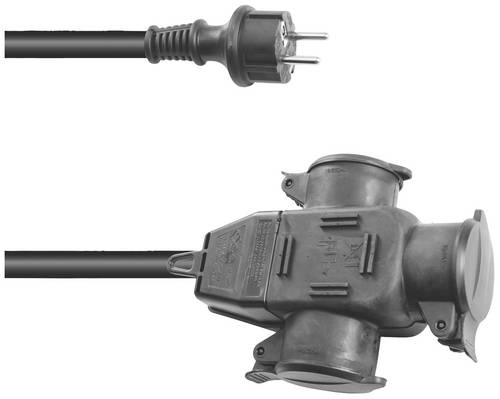 Eurolite 3024701E Strom Verlängerungskabel Schwarz 5m H07RN-F 3G 2,5mm²