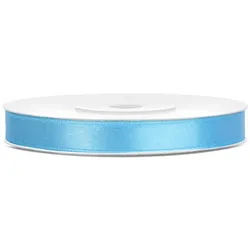 PartyDeco Satin Geschenkband hellblau 25m 6mm breit