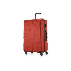 Suitline -  Großer Reisekoffer mit Erweiterung, Trolley Hartschale matt, 4 Rollen, ABS, TSA, Rot